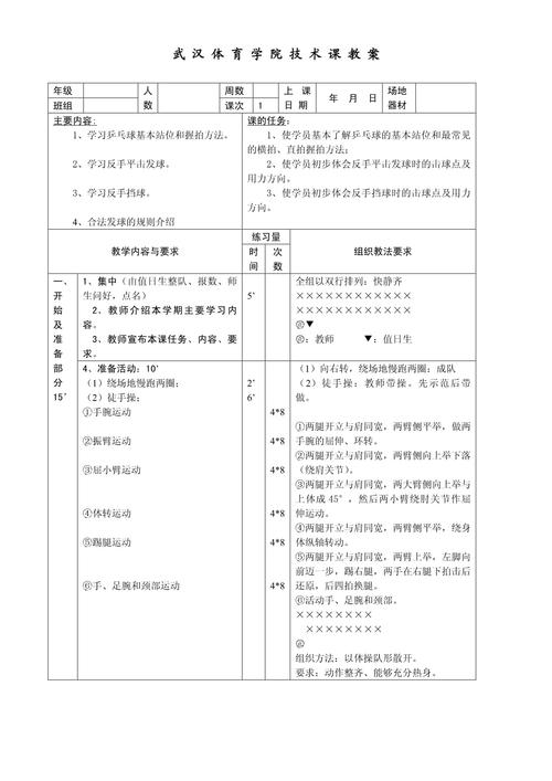 体育学院教育实习教案-图1