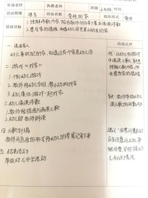 教育活动听课记录大班-图1