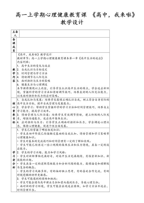 高中健康教育课如何有效设计说课稿?-图2 高中健康教育课如何有效设计说课稿?-图2