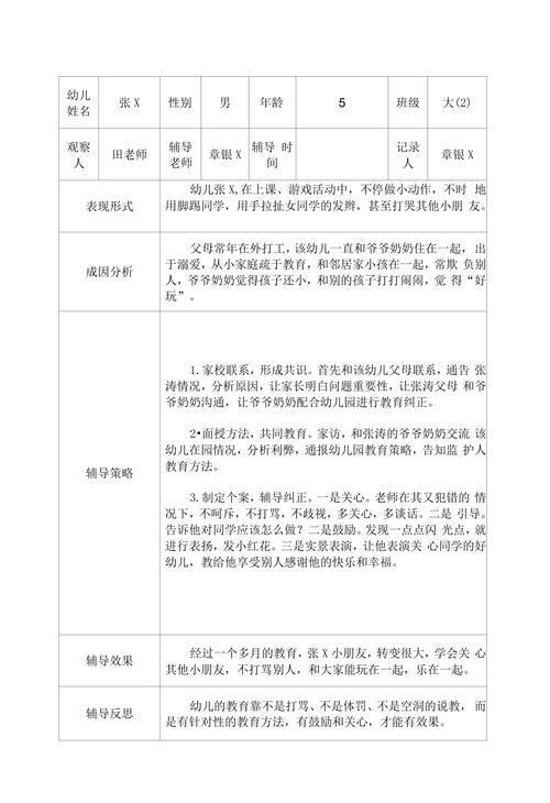 大班个案分析如何有效记录教育过程?-图2 大班个案分析如何有效记录教育过程?-图2
