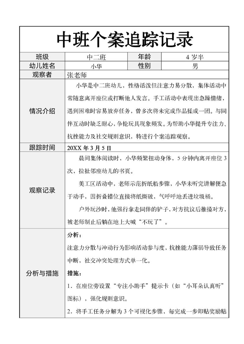 大班个案分析如何有效记录教育过程?-图1 大班个案分析如何有效记录教育过程?-图1