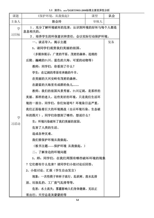 小学教案模板如何融入环境教育？-图1